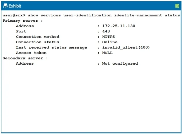 JN0-334 question #7 exhibit