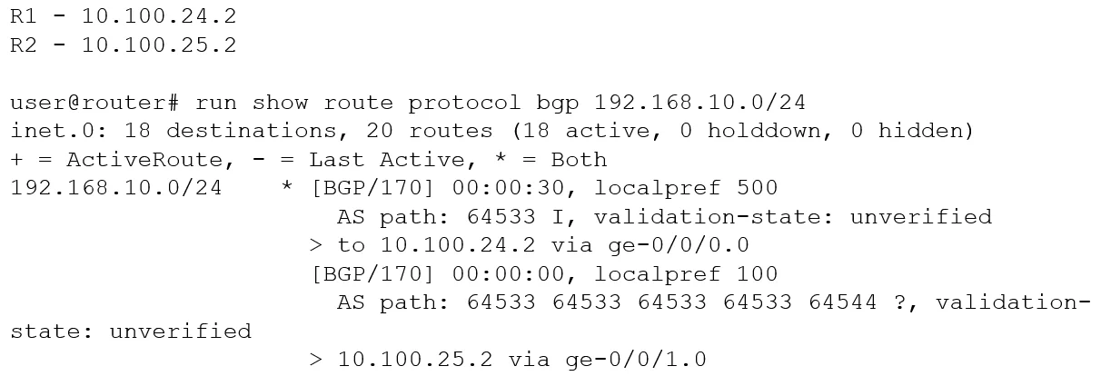 JN0-351 question #21 exhibit