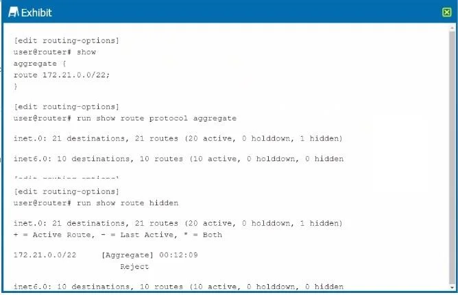 JN0-363 question #10 exhibit