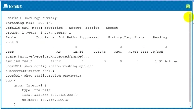 JN0-363 question #34 exhibit
