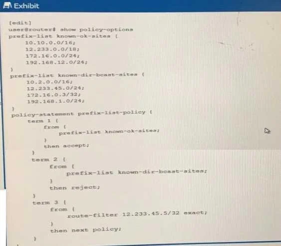 JN0-649 question #44 exhibit