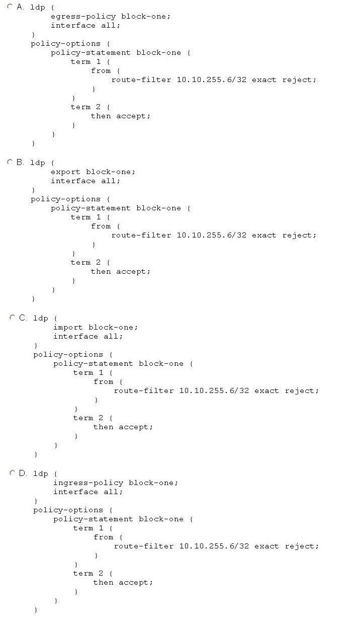 JN0-660 question #6 exhibit