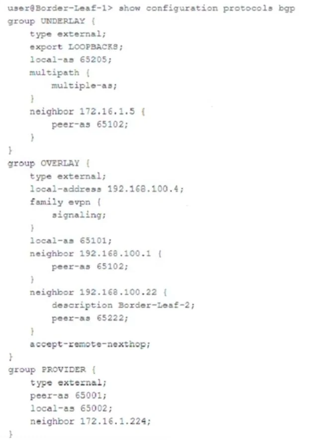 JN0-683 question #3 exhibit