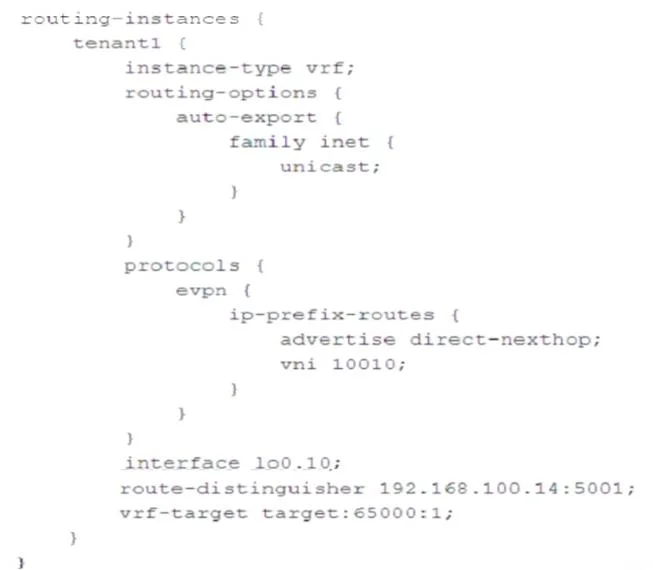JN0-683 question #10 exhibit
