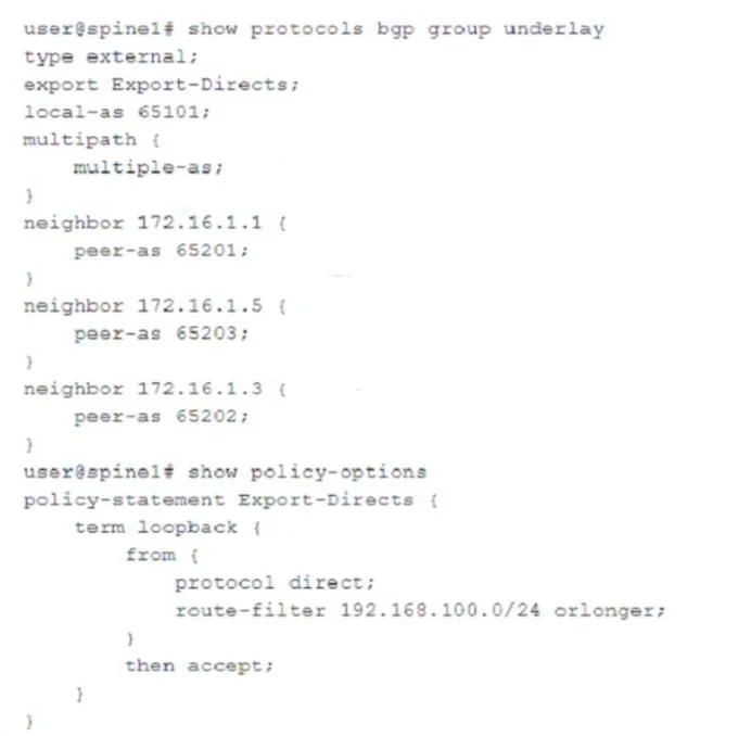 JN0-683 question #1 exhibit