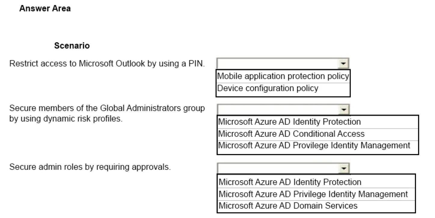 MS-900 question #30 exhibit