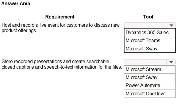 MS-900 question #364 exhibit