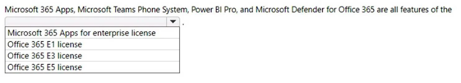 MS-900 question #29 exhibit