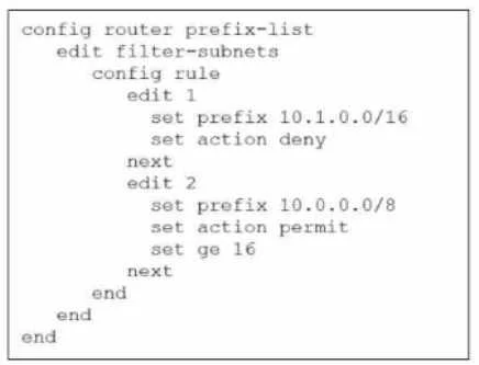 NSE7_EFW-7.2 question #101 exhibit