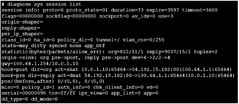 NSE7_EFW-7.2 question #64 exhibit