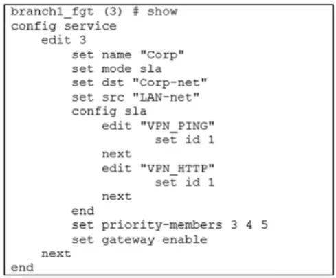NSE7_SDW-7.2 question #27 exhibit 1
