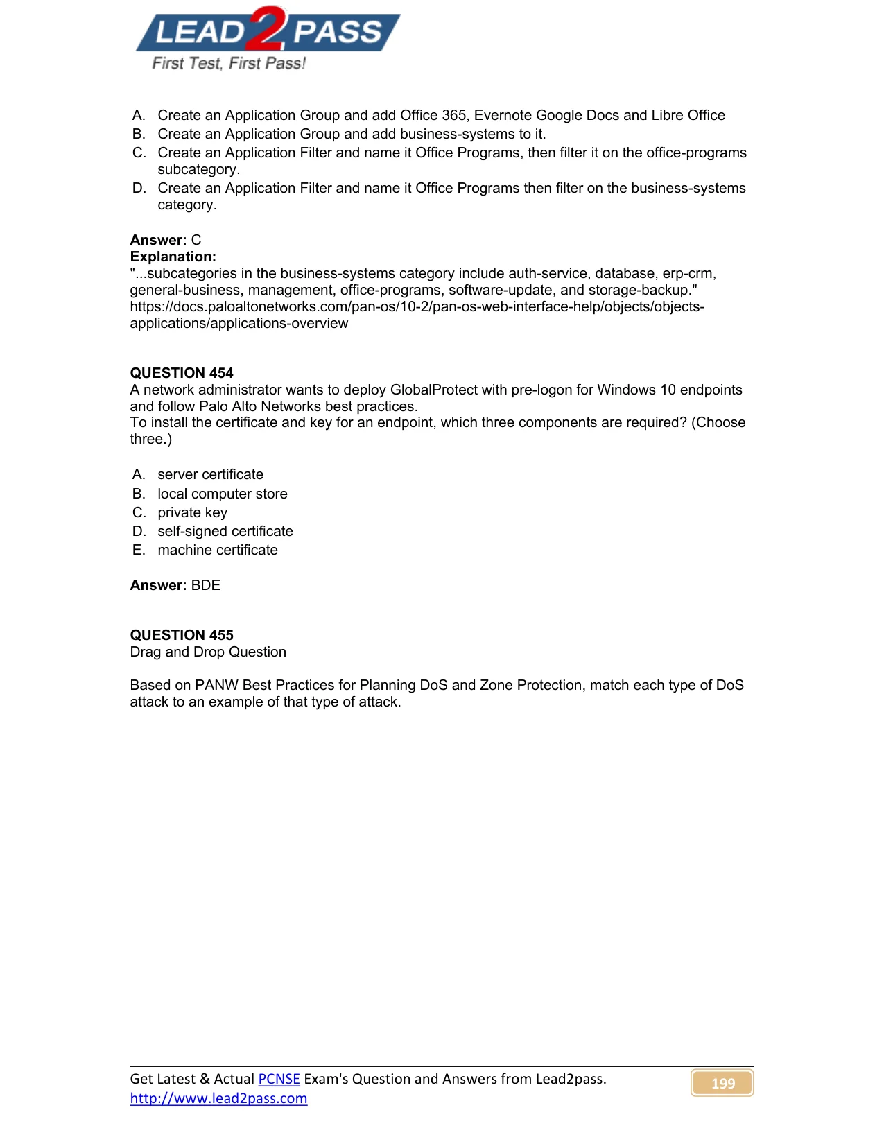 PCNSE question #454 exhibit
