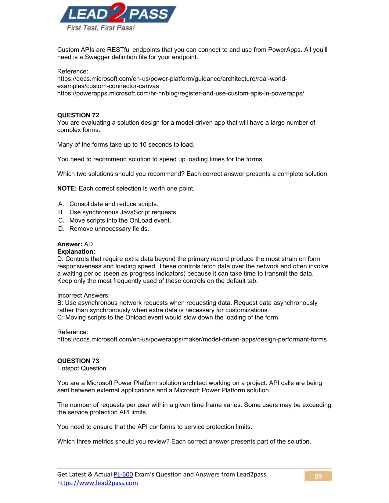 PL-600 question #72 exhibit