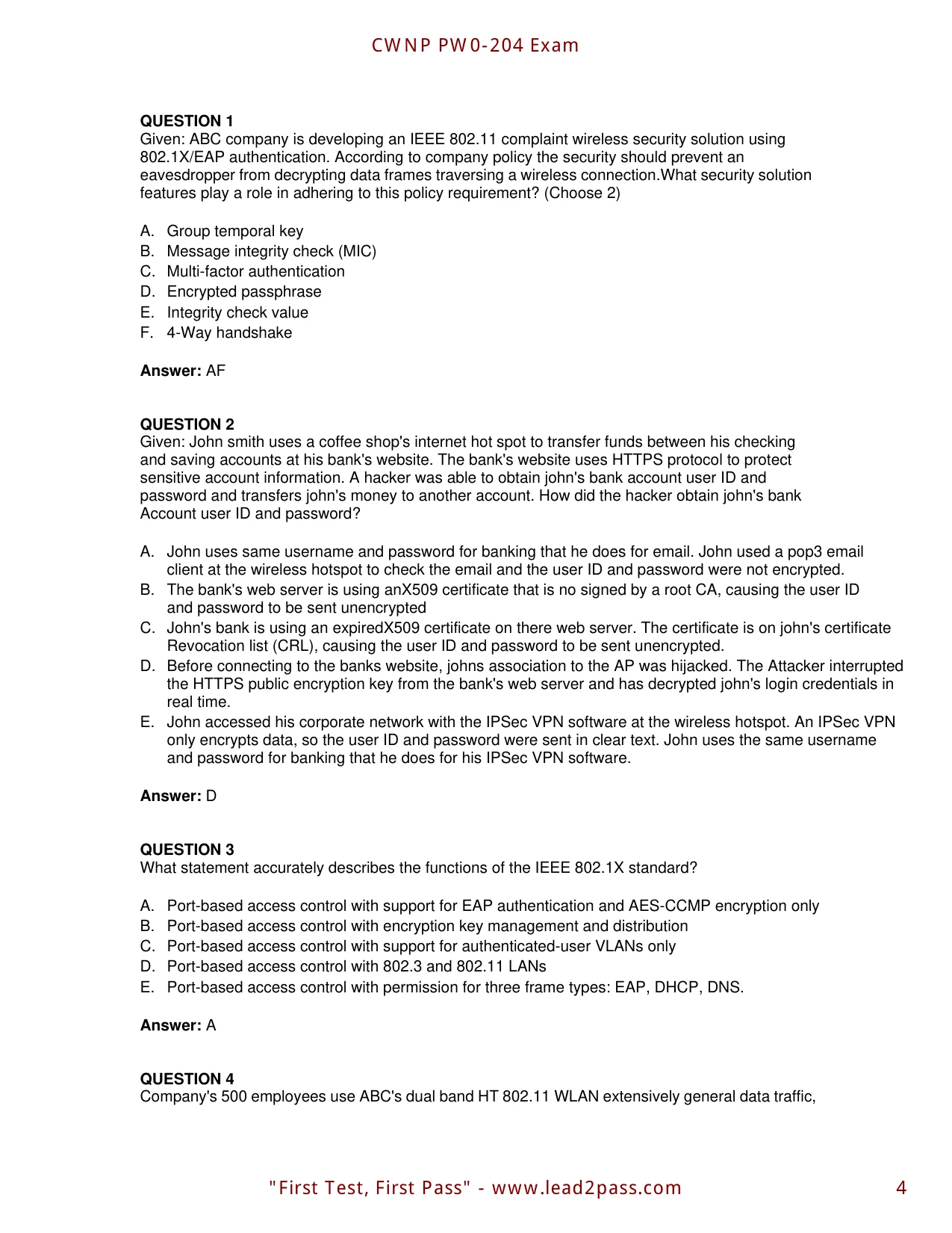PW0-204 question #2 exhibit