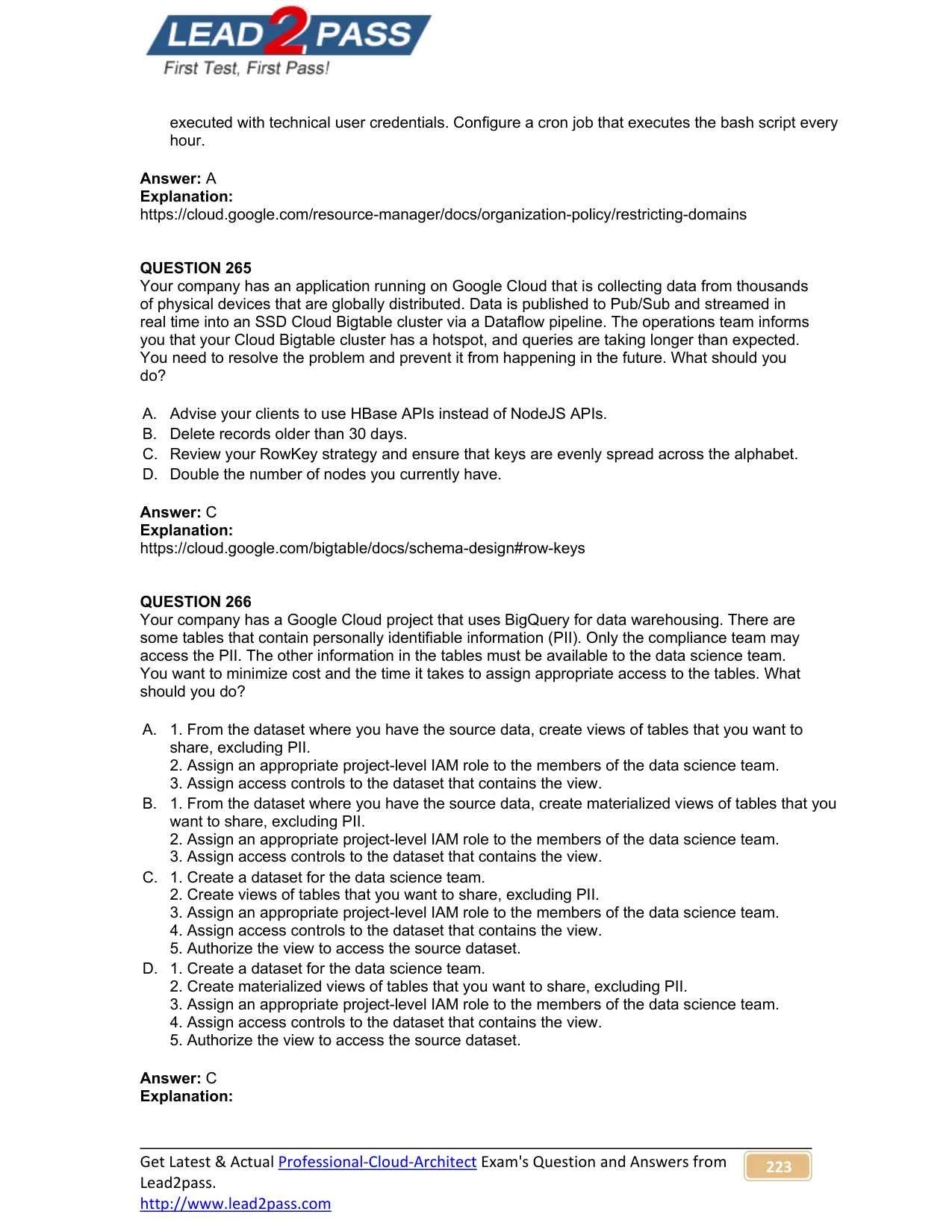 PROFESSIONAL-CLOUD-ARCHITECT question #266 exhibit