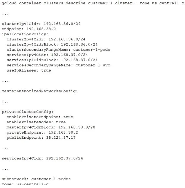 PROFESSIONAL-CLOUD-NETWORK-ENGINEER question #167 exhibit