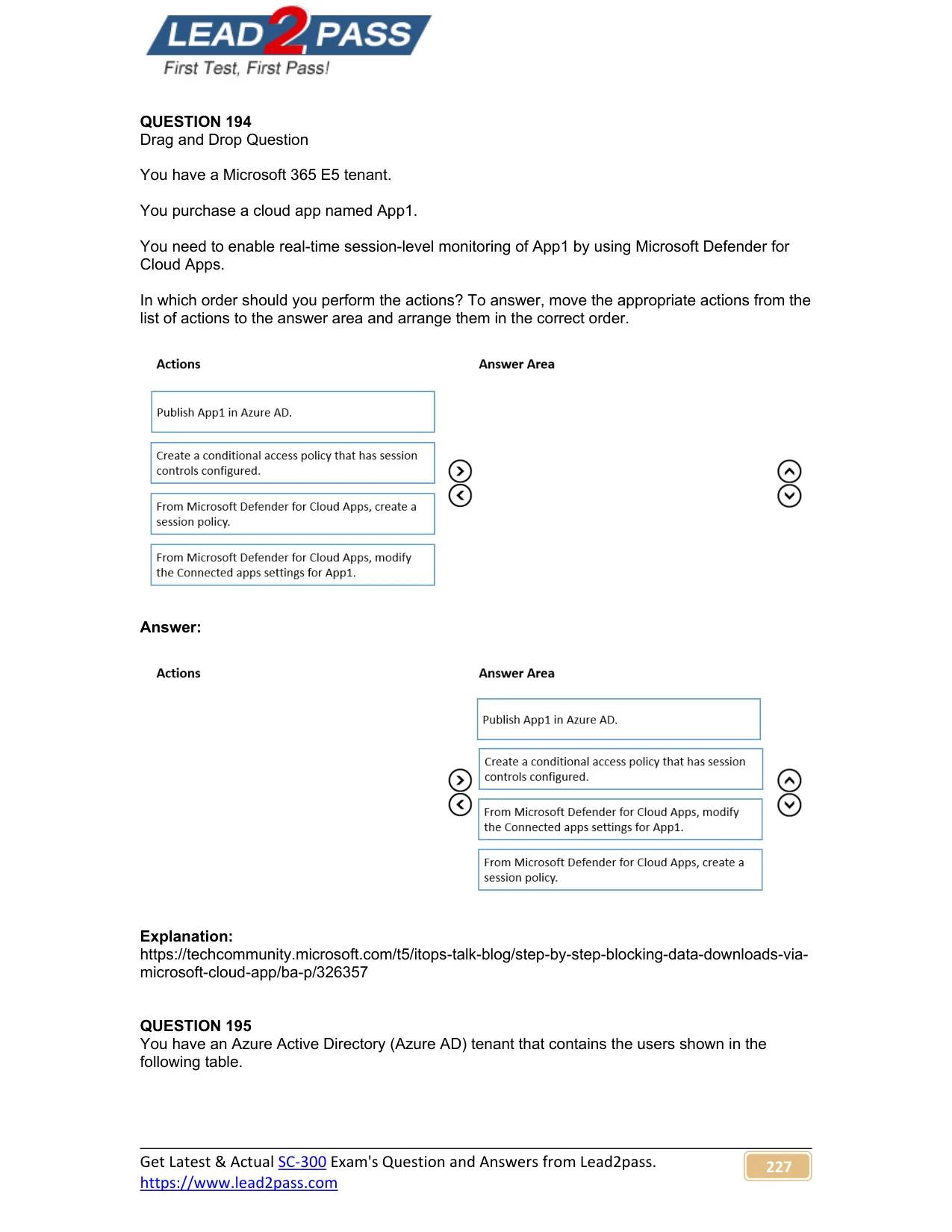 SC-300 question #194 exhibit