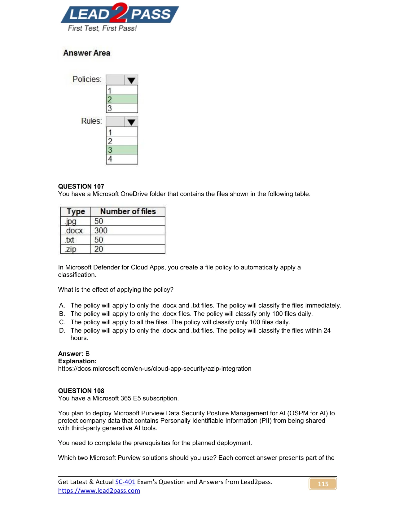 SC-401 question #107 exhibit