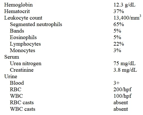 USMLE question #461 exhibit