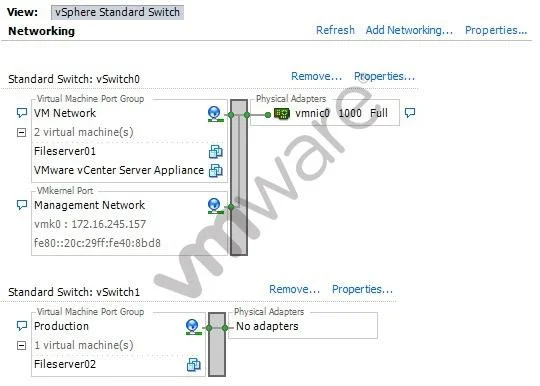 VCP550 question #11 exhibit